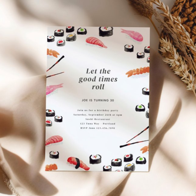 Sushi Birthday Party Invitation (Creator Uploaded)