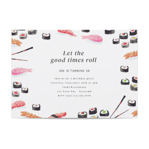 Sushi Birthday Party Invitation