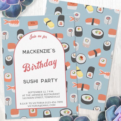 Sushi Birthday Party Invitation