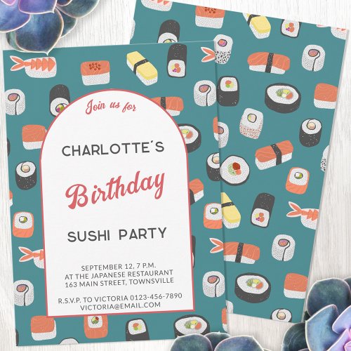 Sushi Birthday Party Invitation