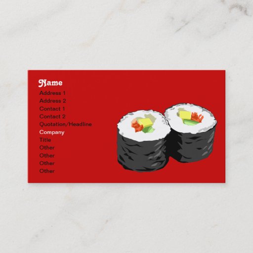 Customizable Sushi business card template