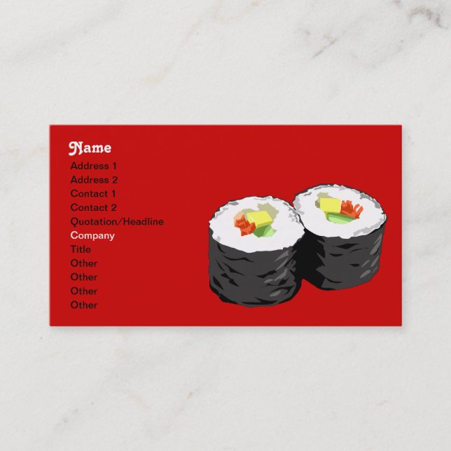 Sushi business card template (Front)