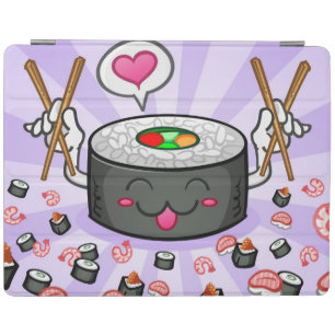 Sushi Cartoon Character Eating Lots of Shrimp iPad Smart Cover
