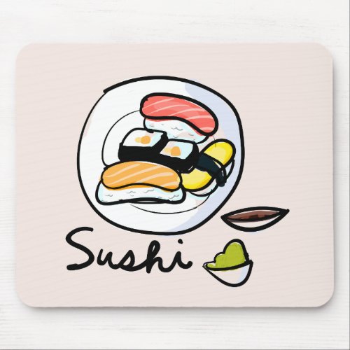 Sushi cartoon cute Japanese art Mouse Pad