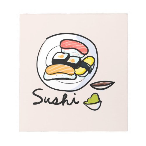 Sushi cartoon cute Japanese art Notepad