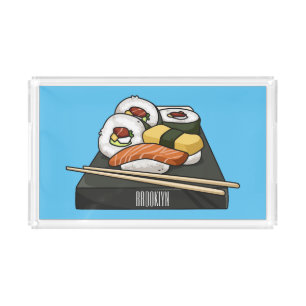 Sushi cartoon illustration acrylic tray