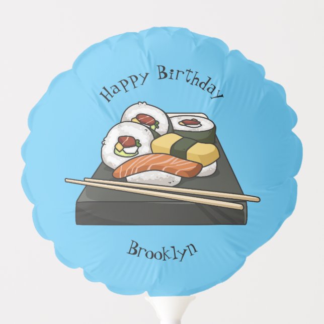 Sushi cartoon illustration balloon (Front)