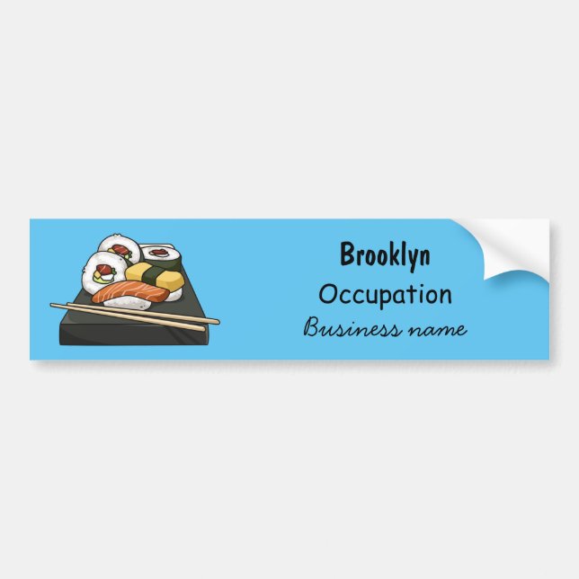 Sushi cartoon illustration bumper sticker (Front)