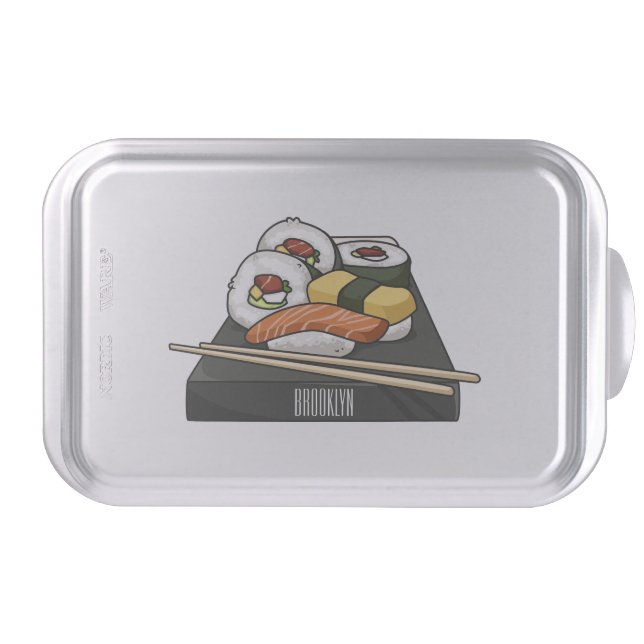 Sushi cartoon illustration  cake pan (Front)