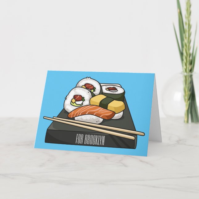 Sushi cartoon illustration  card (Front)