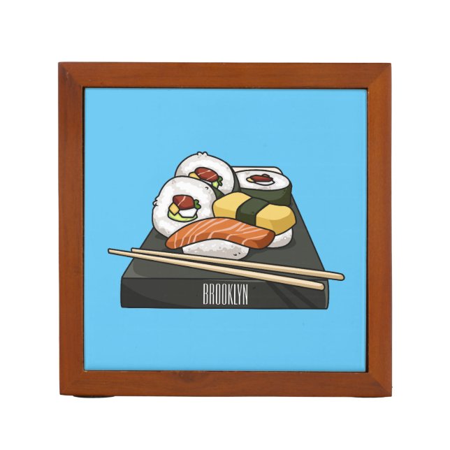 Sushi cartoon illustration  desk organizer (Front)