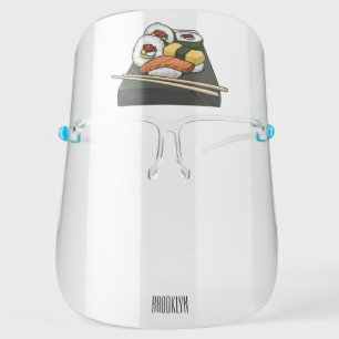 Sushi cartoon illustration face shield