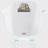 Sushi cartoon illustration  face shield (Front w/Glasses)