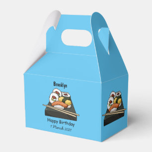 Sushi cartoon illustration favor boxes