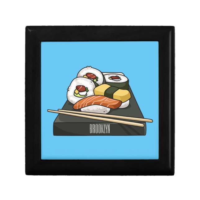 Sushi cartoon illustration  gift box (Front)