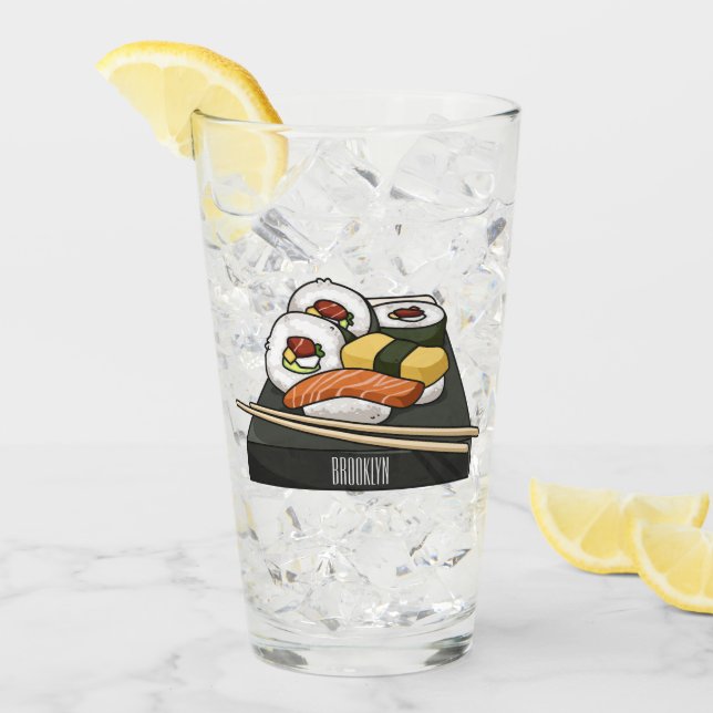 Sushi cartoon illustration  glass (Front Ice)