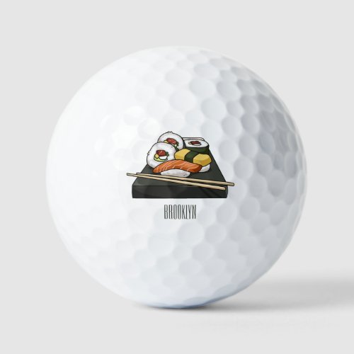 Sushi cartoon illustration  golf balls