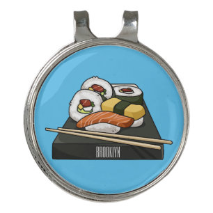 Sushi cartoon illustration golf hat clip