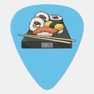 Sushi cartoon illustration guitar pick