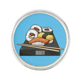 Sushi cartoon illustration  lapel pin