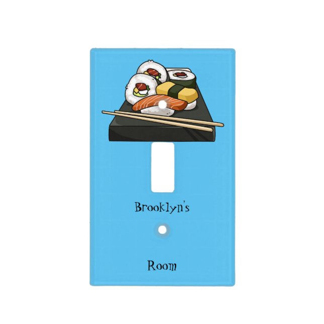 Sushi cartoon illustration light switch cover (Front)