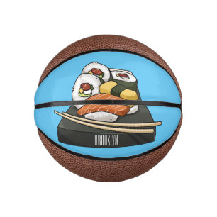 Sushi cartoon illustration mini basketball