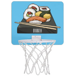 Sushi cartoon illustration mini basketball hoop