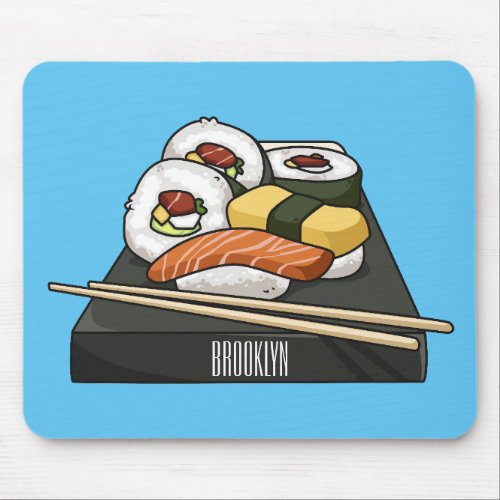 Sushi cartoon illustration  mouse pad