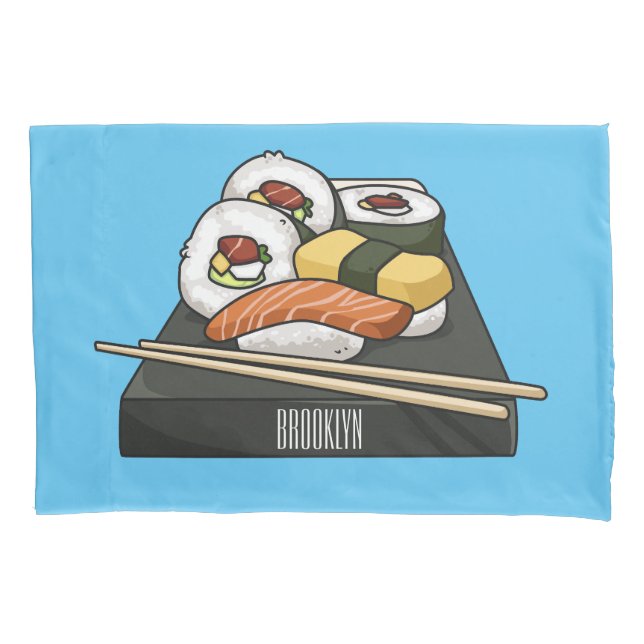 Sushi cartoon illustration  pillow case (Front)