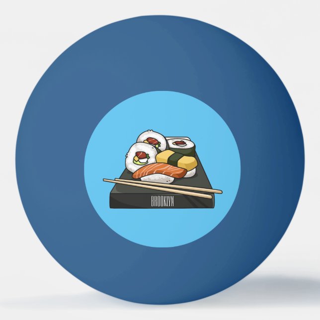 Sushi cartoon illustration  ping pong ball (Front)