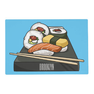 Sushi cartoon illustration  placemat