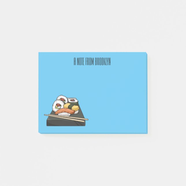 Sushi cartoon illustration  post-it notes (Front)