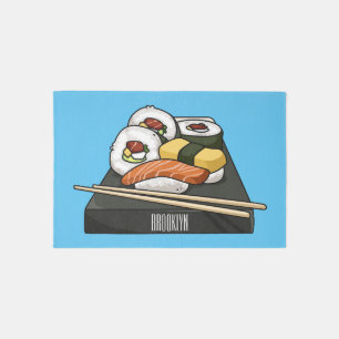 Sushi cartoon illustration  rug