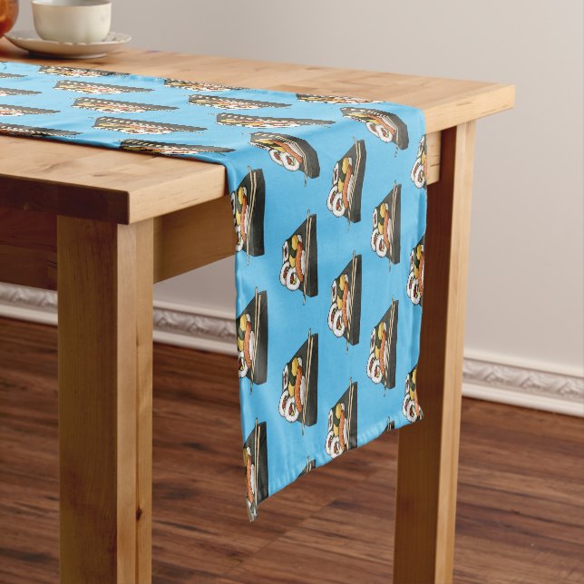 Sushi cartoon illustration  short table runner (In Situ)