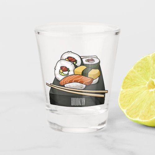 Sushi cartoon illustration  shot glass