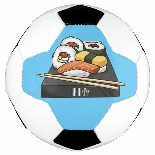 Sushi cartoon illustration  soccer ball (Front)