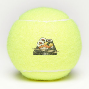 Sushi cartoon illustration  tennis balls