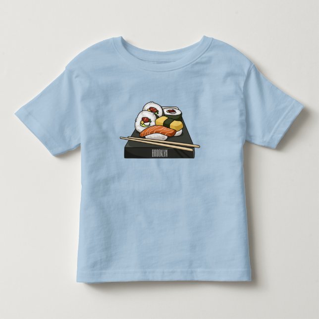 Sushi cartoon illustration  toddler t-shirt (Front)