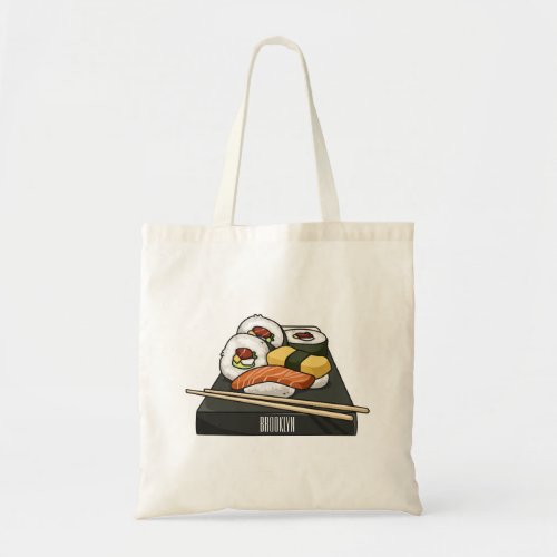 Sushi cartoon illustration  tote bag