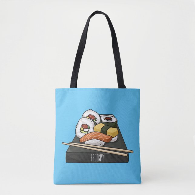 Sushi cartoon illustration  tote bag (Front)