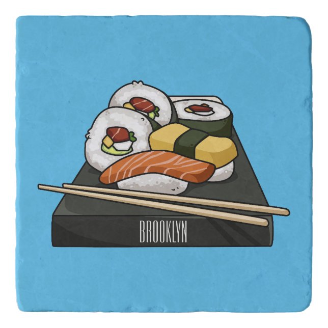 Sushi cartoon illustration  trivet (Front)