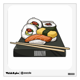 Sushi cartoon illustration  wall decal