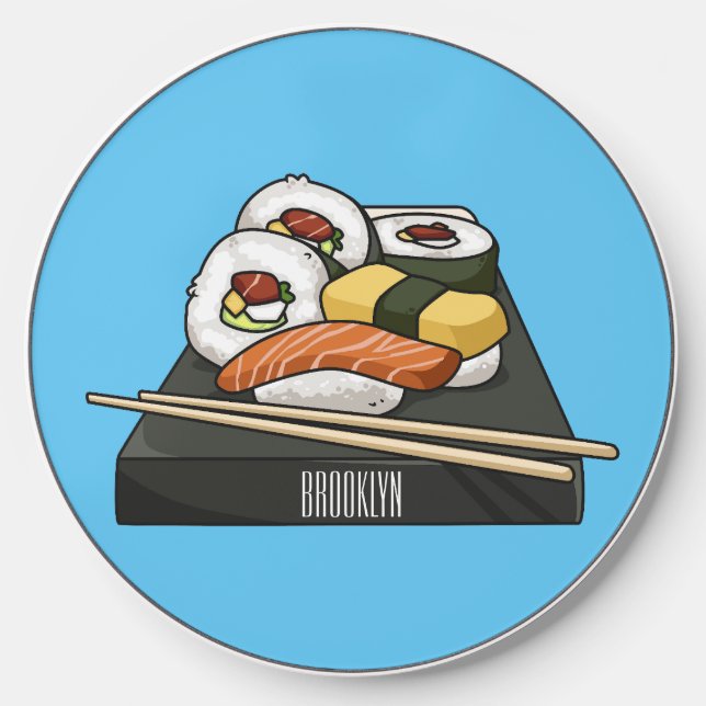 Sushi cartoon illustration  wireless charger  (Front)