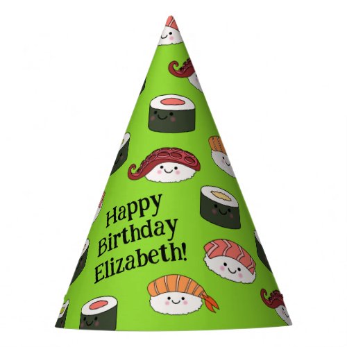 Sushi Cartoon Kids Birthday Party Hat