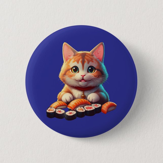 Sushi Cat Button (Front)