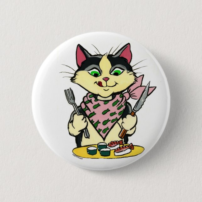 Sushi Cat Button (Front)