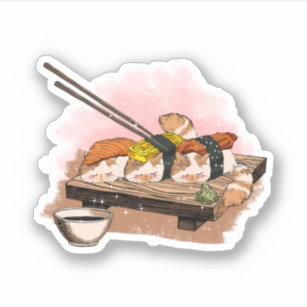 Sushi Japanese Kawaii Anime Drawing Gift' Sticker