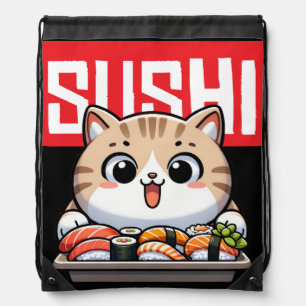 Sushi Cat Drawstring Bag