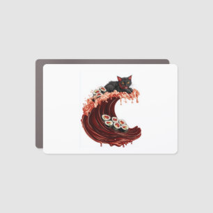 Sushi Cat Dreams � Quirky Japanese Food Kitty Car Magnet
