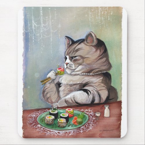 Sushi Cat Fancy Feast Mouse Pad
